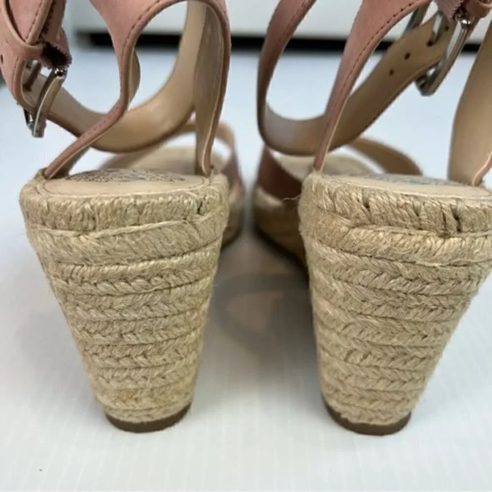VINCE CAMUTO WOMENS MEEHAN TAN ESPADRILLE WEDGE SANDAL SIZE 10M